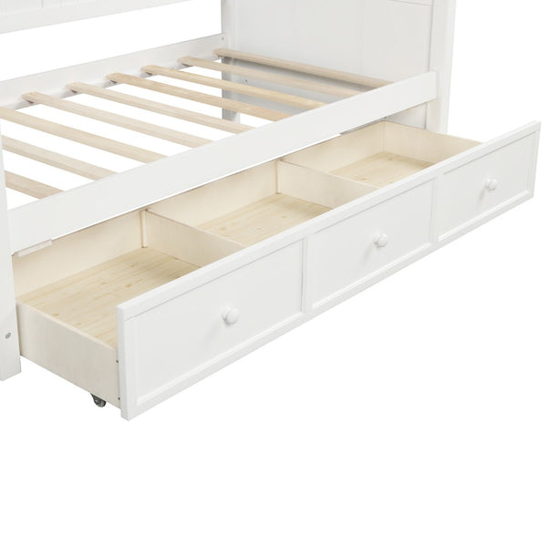 HomeRoots White Wood Twin Day Bed with Under-Bed Storage Drawer - Stylish, Versatile Design for Any Space 596423