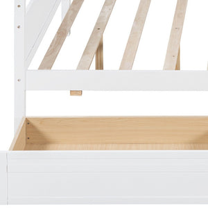 HomeRoots White Wood Full Day Bed with Storage Drawers - Stylish, Dual-Purpose Design for Any Room Decor 596428