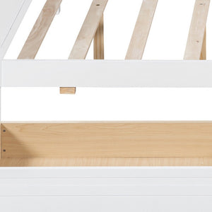 HomeRoots White Wood Full Day Bed with Storage Drawers - Stylish, Dual-Purpose Design for Any Room Decor 596428