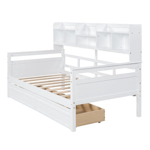HomeRoots White Wood Twin Day Bed with Storage Drawers - Elegant Versatile Design for Guest Room or Home Office 596431