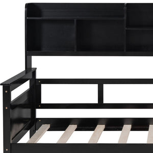 HomeRoots Espresso Twin Day Bed with Storage Drawers – Versatile Modern Design for Guest Rooms & Living Spaces 596432