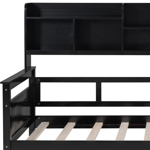 HomeRoots Espresso Twin Day Bed with Storage Drawers – Versatile Modern Design for Guest Rooms & Living Spaces 596432