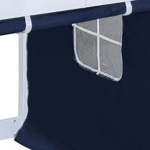 HomeRoots Blue Twin Over Twin Wooden Bunk Bed for Dollhouse - Charming, Space-Saving, and Versatile Design! 596438