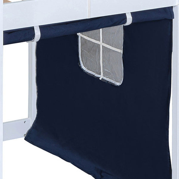 HomeRoots Blue Twin Over Twin Wooden Bunk Bed for Dollhouse - Charming, Space-Saving, and Versatile Design! 596438