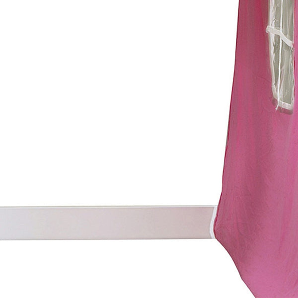 HomeRoots White Twin Over Twin Dollhouse Bunk Bed - Charming, Space-Saving Design with Safety Features Included! 596439