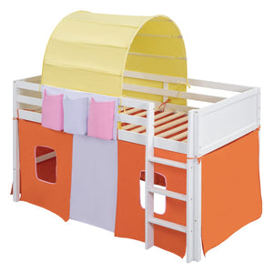 HomeRoots Blue Canopy Twin Loft Bed – Stylish Space-Saving Design for Kids with Under-Bed Play & Storage Area 596453