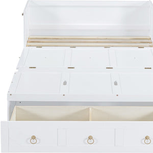 HomeRoots White Wood Full Murphy Bed with USB Charging - Space-Saving Elegance for Small Rooms and Guests 596465