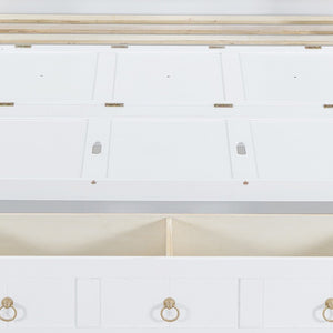 HomeRoots White Wood Full Murphy Bed with USB Charging - Space-Saving Elegance for Small Rooms and Guests 596465