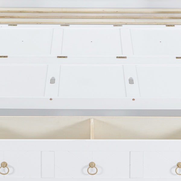 HomeRoots White Wood Full Murphy Bed with USB Charging - Space-Saving Elegance for Small Rooms and Guests 596465