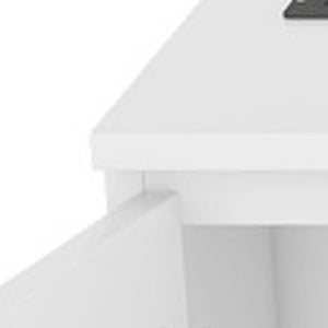 HomeRoots White Wood Full Murphy Bed - Stylish Space-Saving Design with USB Charging for Modern Living Areas 596475