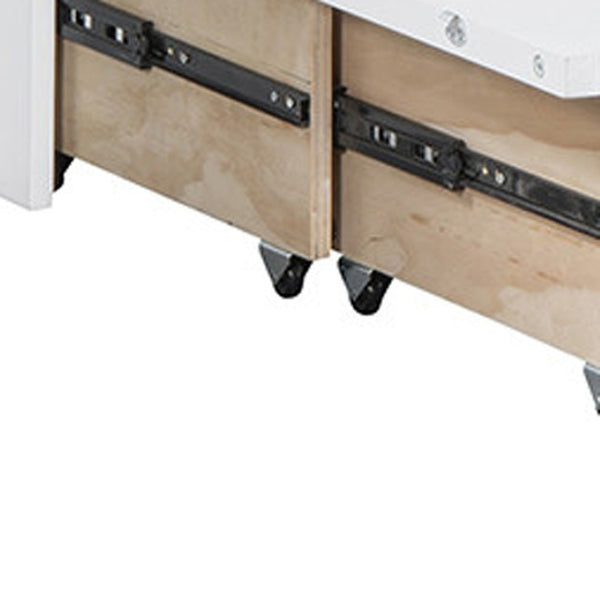 HomeRoots White Wood Queen Murphy Bed with USB Port – Stylish Space-Saving Solution for Modern Living Spaces 596479
