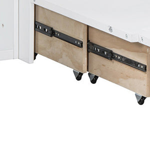 HomeRoots White Wood Queen Murphy Bed with USB Port – Stylish Space-Saving Solution for Modern Living Spaces 596479