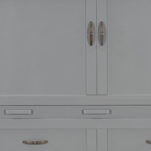 HomeRoots Gray Wood Full Murphy Bed - Space-Saving Design with USB Port for Modern Multi-Functional Spaces 596483