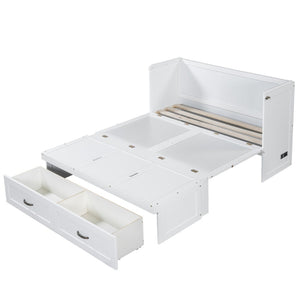 HomeRoots White Wood Full Murphy Bed with USB Port – Stylish, Space-Saving Solution for Modern Living Spaces 596484