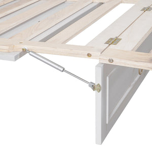 HomeRoots White Wood Queen Murphy Bed - Space-Saving Elegance for Stylish Guest Rooms & Multifunctional Spaces 596488