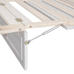 HomeRoots White Wood Queen Murphy Bed - Space-Saving Elegance for Stylish Guest Rooms & Multifunctional Spaces 596488