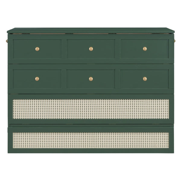 HomeRoots Green Wood Full Murphy Bed - Stylish Space-Saving Design with Sturdy Support for Any Room Decor 596490