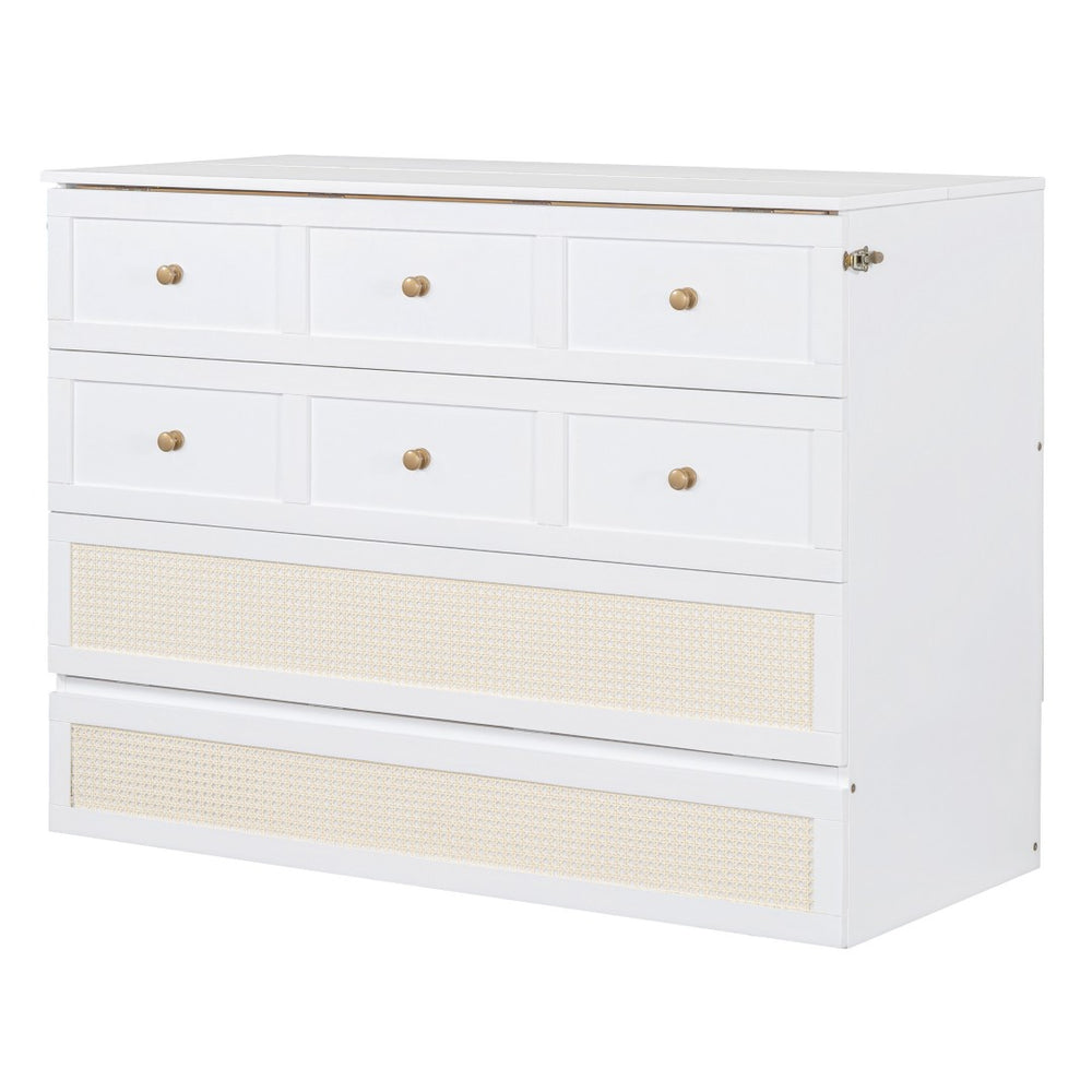 HomeRoots White Wood Full Murphy Bed – Stylish Space-Saving Solution for Guest Rooms & Multipurpose Spaces 596491