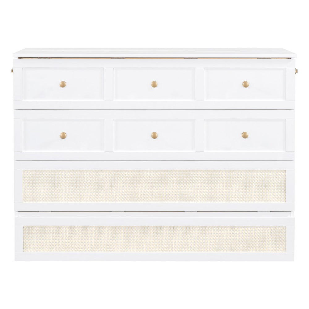HomeRoots White Wood Full Murphy Bed – Stylish Space-Saving Solution for Guest Rooms & Multipurpose Spaces 596491