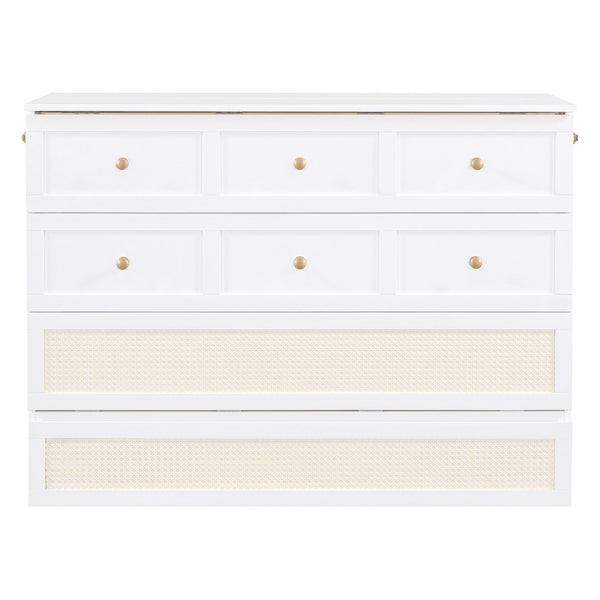HomeRoots White Wood Full Murphy Bed – Stylish Space-Saving Solution for Guest Rooms & Multipurpose Spaces 596491