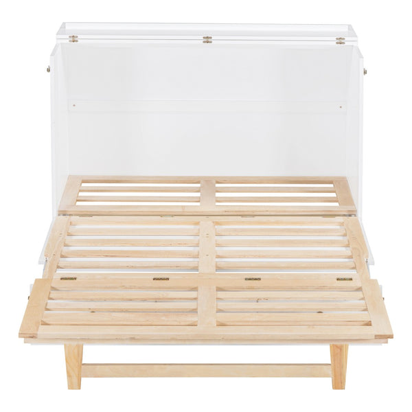 HomeRoots White Wood Full Murphy Bed – Stylish Space-Saving Solution for Guest Rooms & Multipurpose Spaces 596491