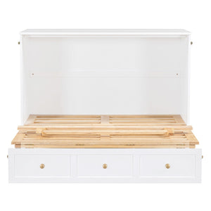 HomeRoots White Wood Full Murphy Bed – Stylish Space-Saving Solution for Guest Rooms & Multipurpose Spaces 596491