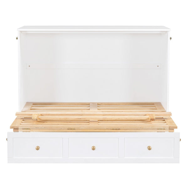 HomeRoots White Wood Full Murphy Bed – Stylish Space-Saving Solution for Guest Rooms & Multipurpose Spaces 596491