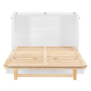 HomeRoots White Wood Full Murphy Bed – Stylish Space-Saving Solution for Guest Rooms & Multipurpose Spaces 596491