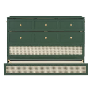 HomeRoots Green Wood Queen Murphy Bed - Stylish Space-Saving Design with Durable Construction for Modern Homes 596493