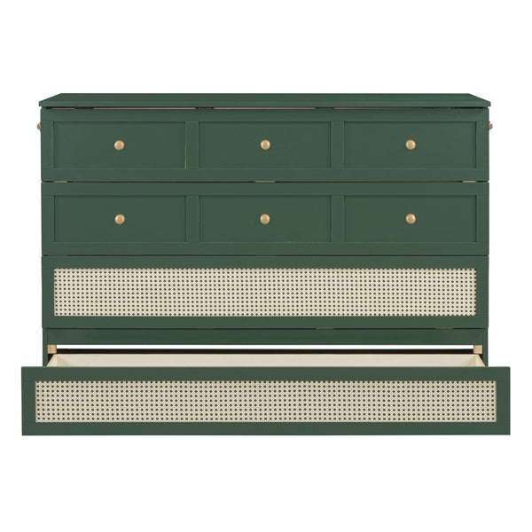 HomeRoots Green Wood Queen Murphy Bed - Stylish Space-Saving Design with Durable Construction for Modern Homes 596493