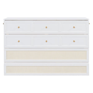 HomeRoots White Wood Queen Murphy Bed - Space-Saving Elegance for Small Rooms, Studios & Guest Spaces 596494