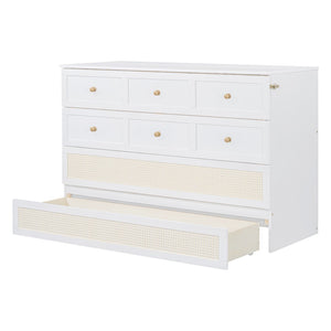 HomeRoots White Wood Queen Murphy Bed - Space-Saving Elegance for Small Rooms, Studios & Guest Spaces 596494