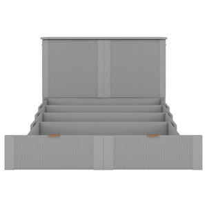 HomeRoots Gray Wood Full Murphy Bed with USB Port – Space-Saving, Stylish, and Functional Solution for Any Room 596498
