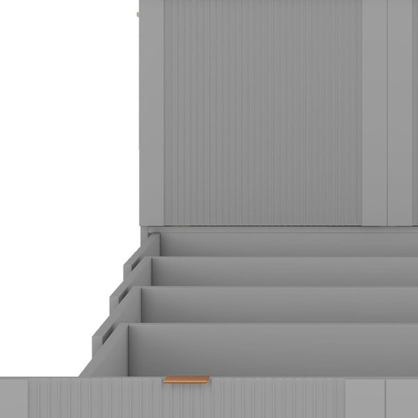 HomeRoots Gray Wood Full Murphy Bed with USB Port – Space-Saving, Stylish, and Functional Solution for Any Room 596498