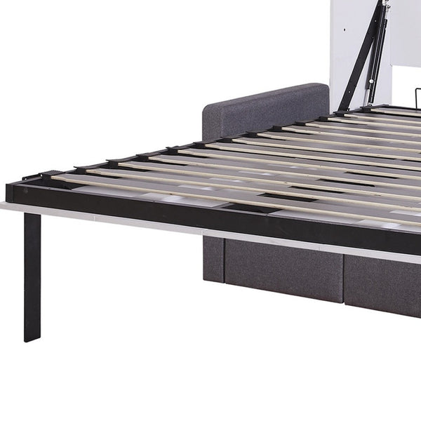 HomeRoots White Wood Full Murphy Bed - Elegant Space-Saving Design, Stylish Cabinet, Perfect for Any Room! 596500