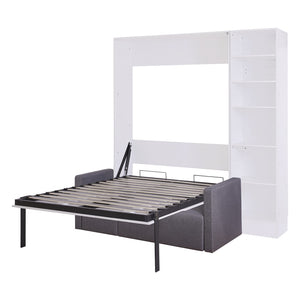 HomeRoots White Wood Full Murphy Bed - Elegant Space-Saving Design, Stylish Cabinet, Perfect for Any Room! 596500