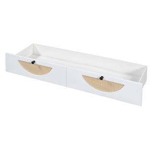 HomeRoots White Wood Full Murphy Bed with USB Port - Space-Saving Wall Bed for Stylish Multi-Purpose Rooms 596506