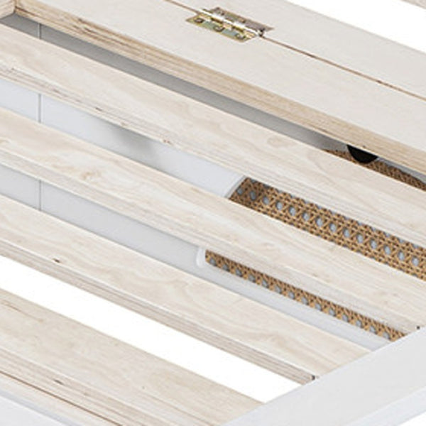 HomeRoots White Wood Queen Murphy Bed – Space-Saving Design with Built-In USB for Modern Living Rooms & Studios 596508