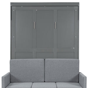HomeRoots Gray Wood Full Murphy Bed - Stylish Space-Saving Design for Versatile Use in Guest Rooms & Studios 596509