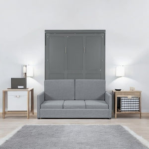 HomeRoots Gray Wood Full Murphy Bed - Stylish Space-Saving Design for Versatile Use in Guest Rooms & Studios 596509