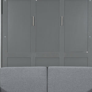 HomeRoots Gray Wood Full Murphy Bed - Stylish Space-Saving Design for Versatile Use in Guest Rooms & Studios 596509