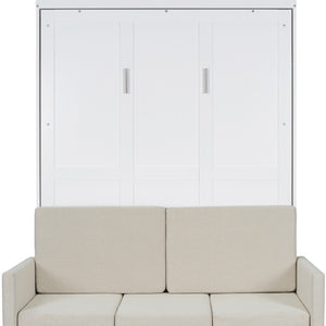 HomeRoots White Wood Full Murphy Bed – Space-Saving Elegance for Small Rooms, Stylish Design & Comfort! 596510