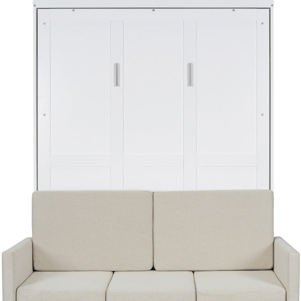 HomeRoots White Wood Full Murphy Bed – Space-Saving Elegance for Small Rooms, Stylish Design & Comfort! 596510
