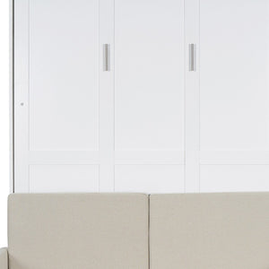 HomeRoots White Wood Full Murphy Bed – Space-Saving Elegance for Small Rooms, Stylish Design & Comfort! 596510