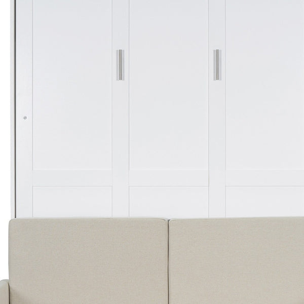 HomeRoots White Wood Full Murphy Bed – Space-Saving Elegance for Small Rooms, Stylish Design & Comfort! 596510