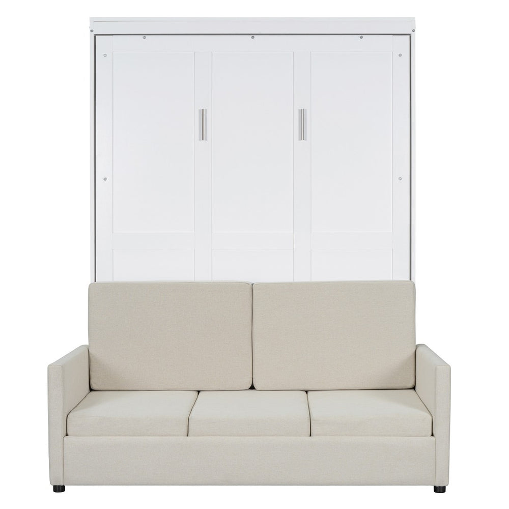 HomeRoots White Wood Full Murphy Bed – Space-Saving Elegance for Small Rooms, Stylish Design & Comfort! 596510