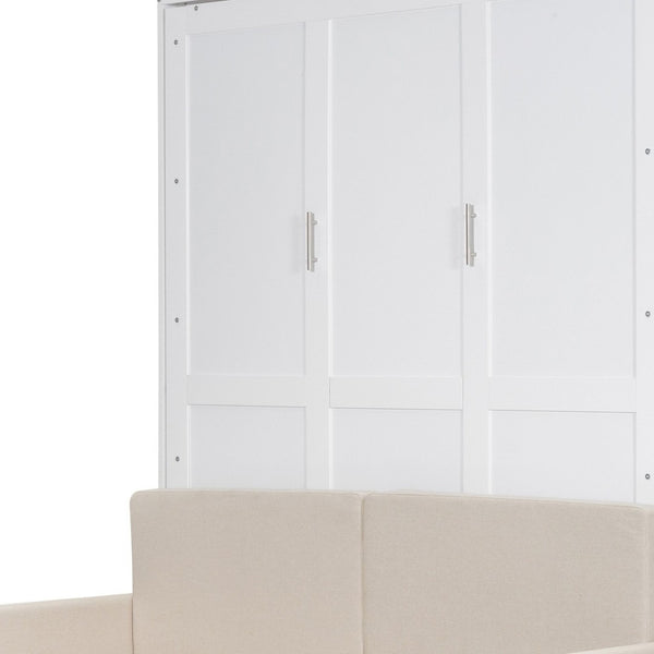 HomeRoots White Wood Queen Murphy Bed - Stylish Space-Saving Solution for Guest Rooms, Studios & Apartments 596511