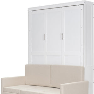 HomeRoots White Wood Queen Murphy Bed - Stylish Space-Saving Solution for Guest Rooms, Studios & Apartments 596511