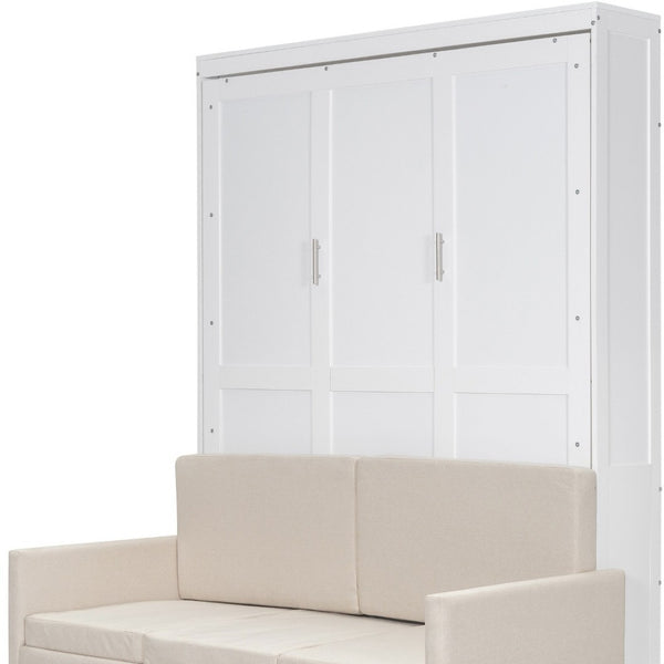 HomeRoots White Wood Queen Murphy Bed - Stylish Space-Saving Solution for Guest Rooms, Studios & Apartments 596511
