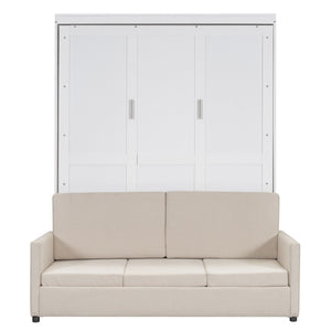 HomeRoots White Wood Queen Murphy Bed - Stylish Space-Saving Solution for Guest Rooms, Studios & Apartments 596511